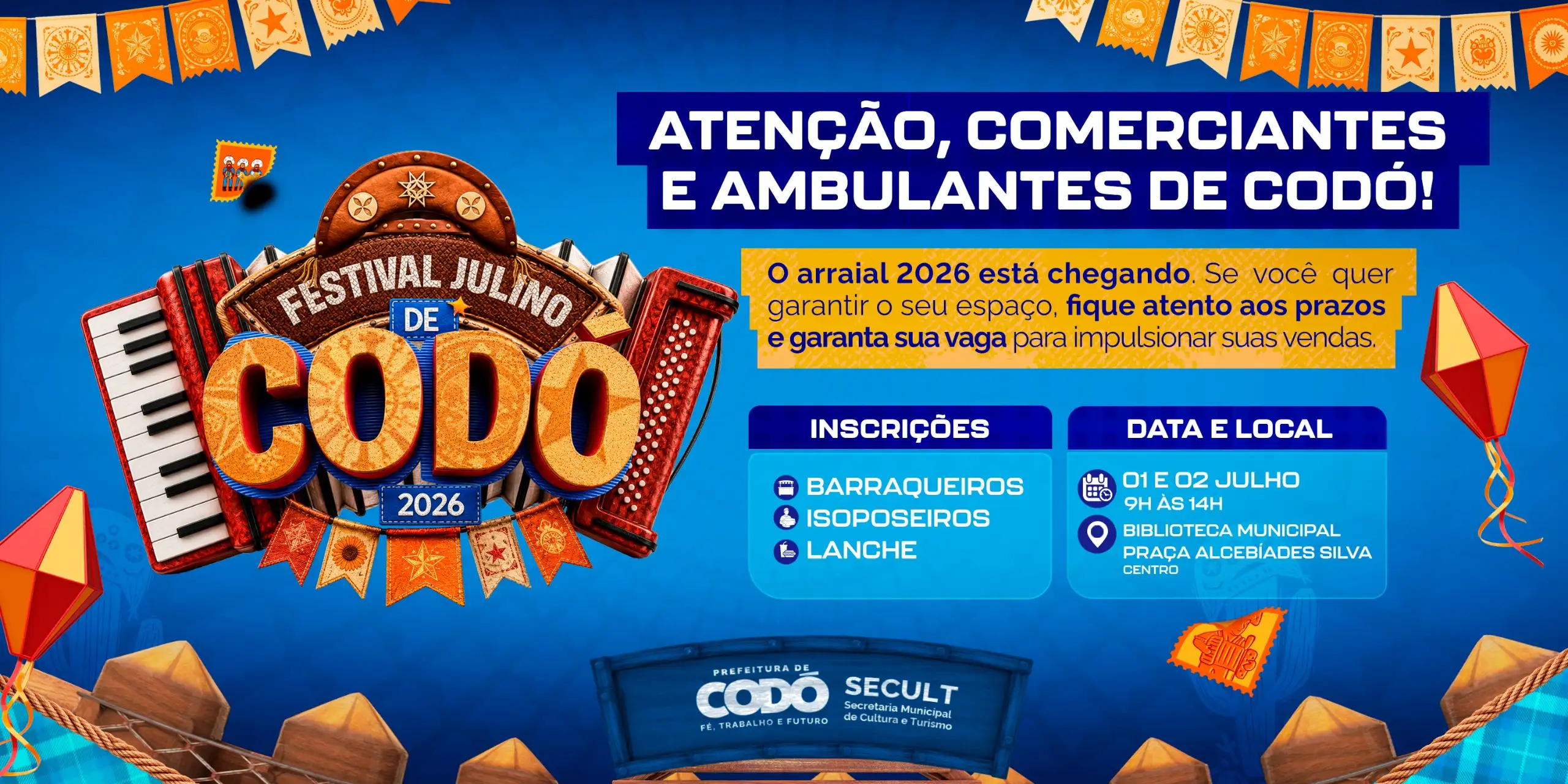 Inscrições para comerciantes do Festival Julino de Codó começam nesta quarta-feira (01) – Portal do Sampaio
