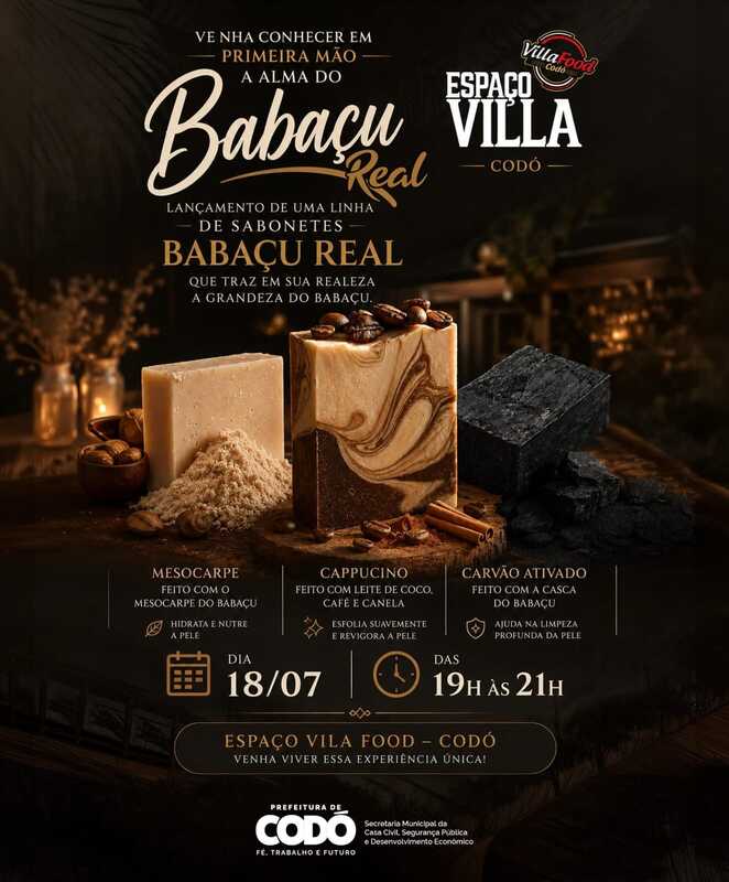Prefeitura de Codó convida população para lançamento de linha de sabonetes inspirada na riqueza do Babaçu Real – Portal do Sampaio Prefeitura de Codó convida população para lançamento de linha de sabonetes inspirada na riqueza do Babaçu Real – Portal do Sampaio